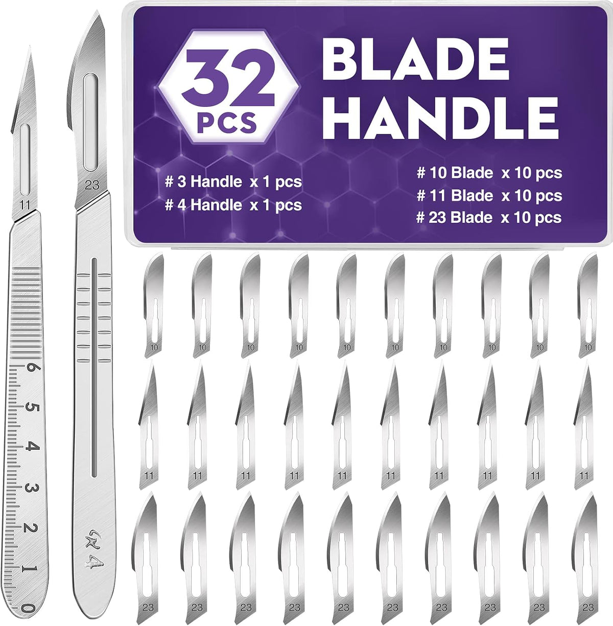 YixangDD 10 PCS Scalpel Blades with #11 Scalpels Surgical Blades