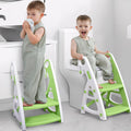 Primlect Potty Training Toilet, 2-in-1 Stable Potty Seat with Step Stool | Adjustable Seat and Step Height, Extra Wide Step, Anti-Slip Pad, Splash Guard, for Boys and Girls, Grey