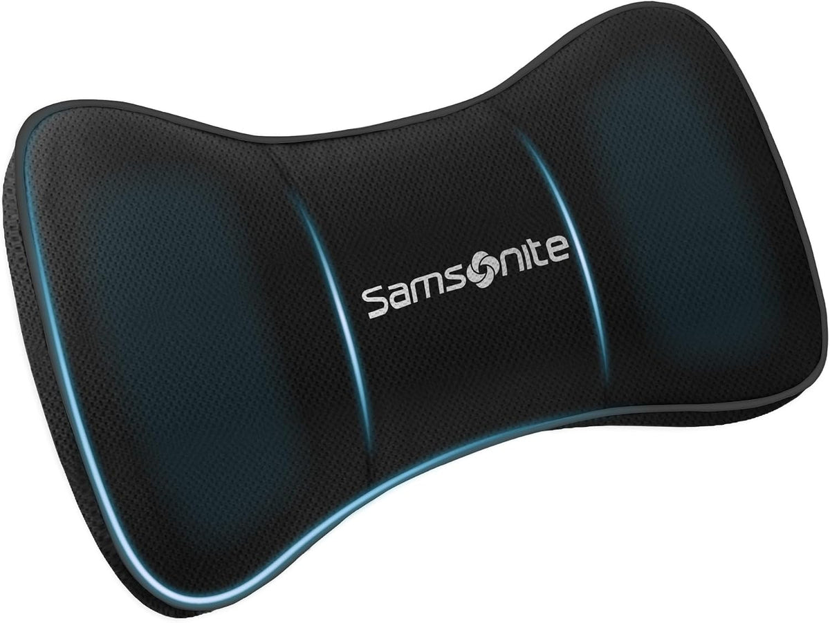 SAMSONITE Car Neck Pillow – Memory Foam Car Seat Headrest Cushion, Ergonomic Neck Support for Driving, Comfortable Head Rest for Long Trips, Travel Pillow for Cars & Office Chairs, Black