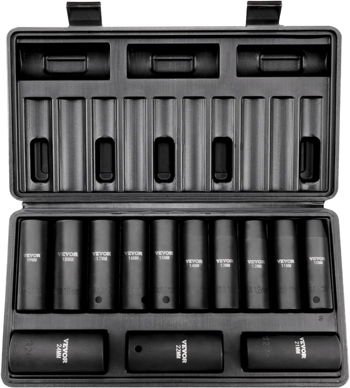 VEVOR 3/8" Drive Impact Socket Set, 50-Piece, Deep & Shallow Kit