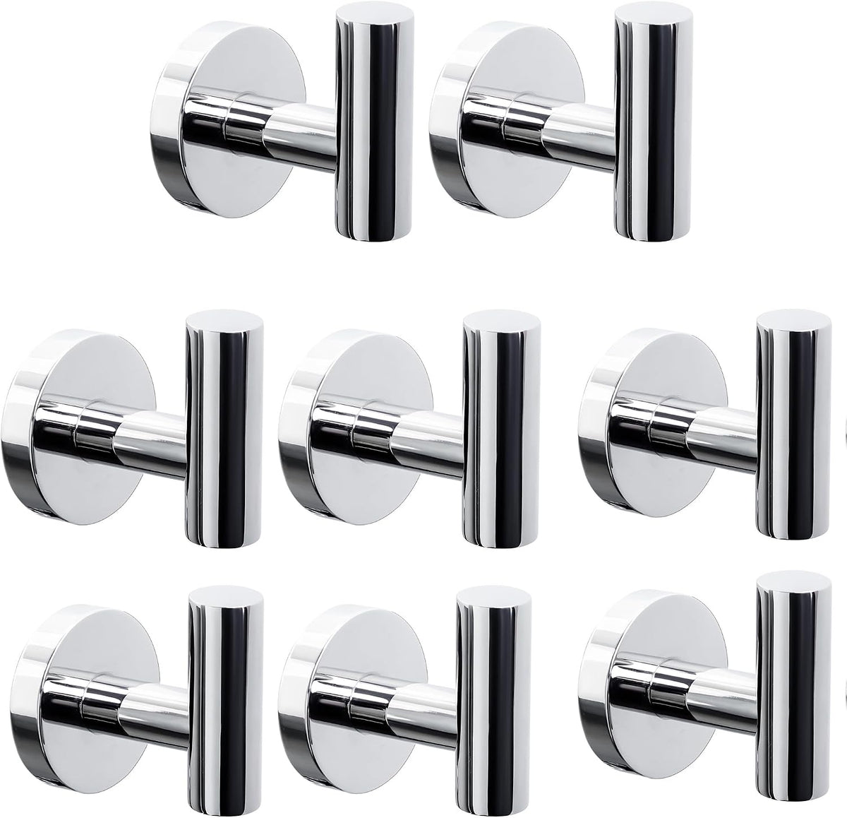 Towel Hooks Bathroom Coat Robe Wall Hook Heavy Duty Door Hanger Towel Robe Clothes Cabinet Closet Sponges Rack for Bathroom Bedroom Kitchen Hotel Pool 4 Packs Black(Drilling Installation)