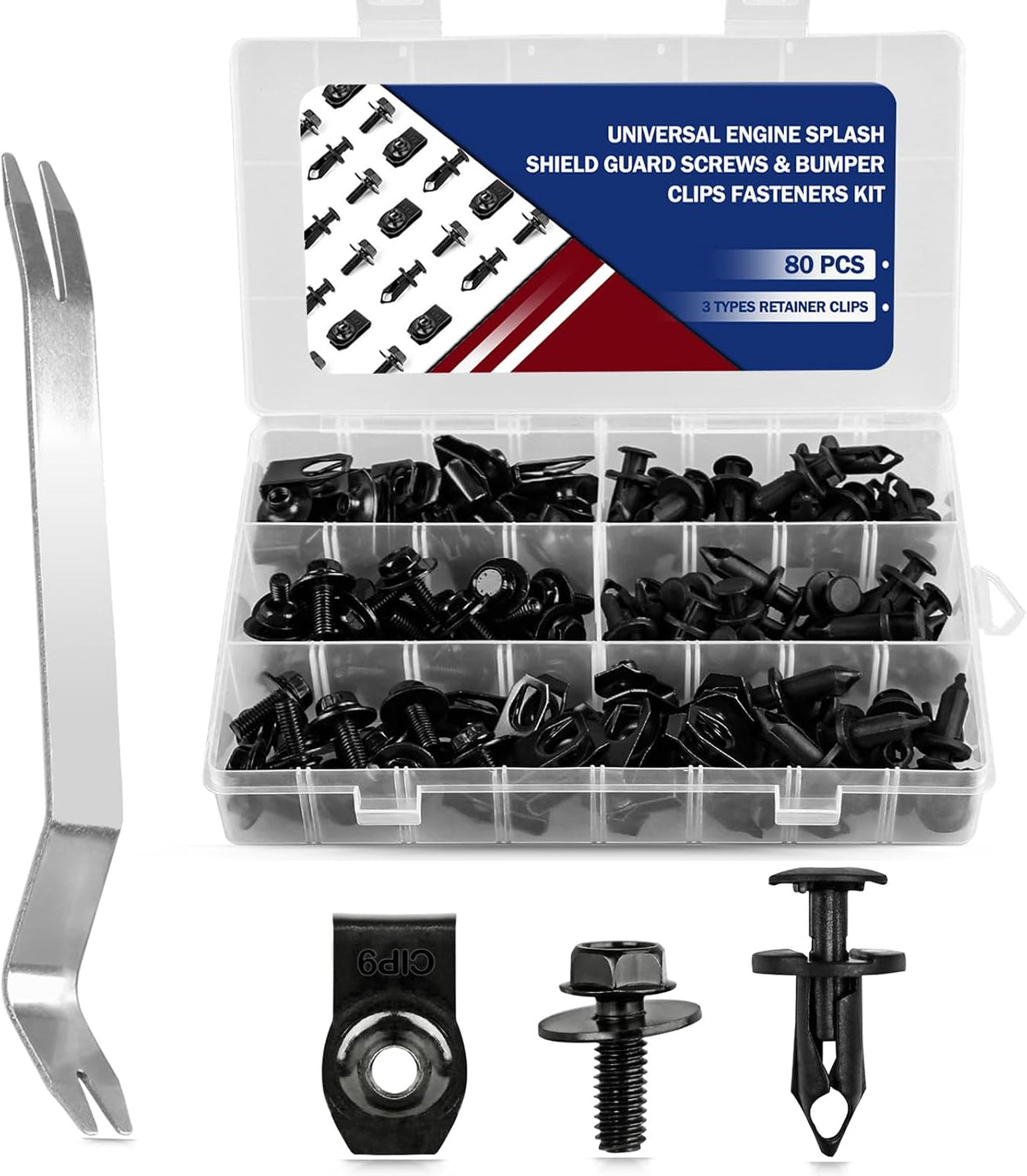 Xislet 45PCS Universal Engine Under Cover Splash Shield Guard Body Bolts