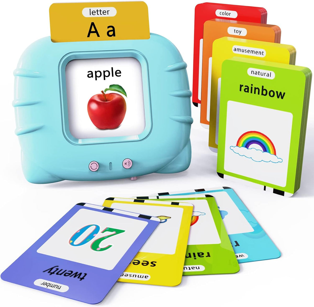 Lapare Audible Learning Toy with Music for Toddler Age 1 2 3 4 5, 520 Sight Words Flash Cards Kindergarten Toy for Boys to Learn Alphabet Number Color Shapes and More