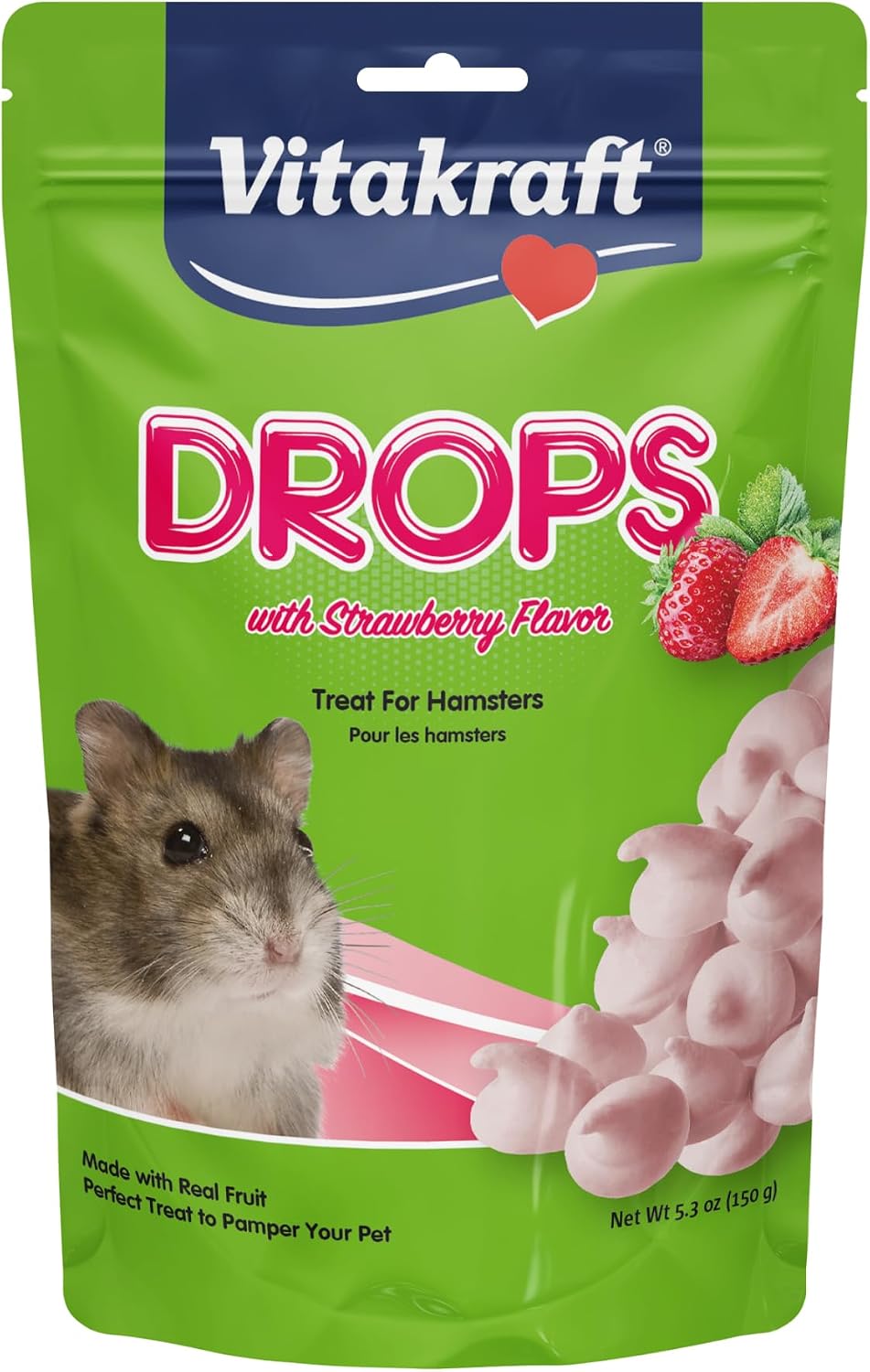 Vitakraft Mini Drops Dwarf Hamster/Rat/Mouse Treat Cherry-Banana 2.5 oz