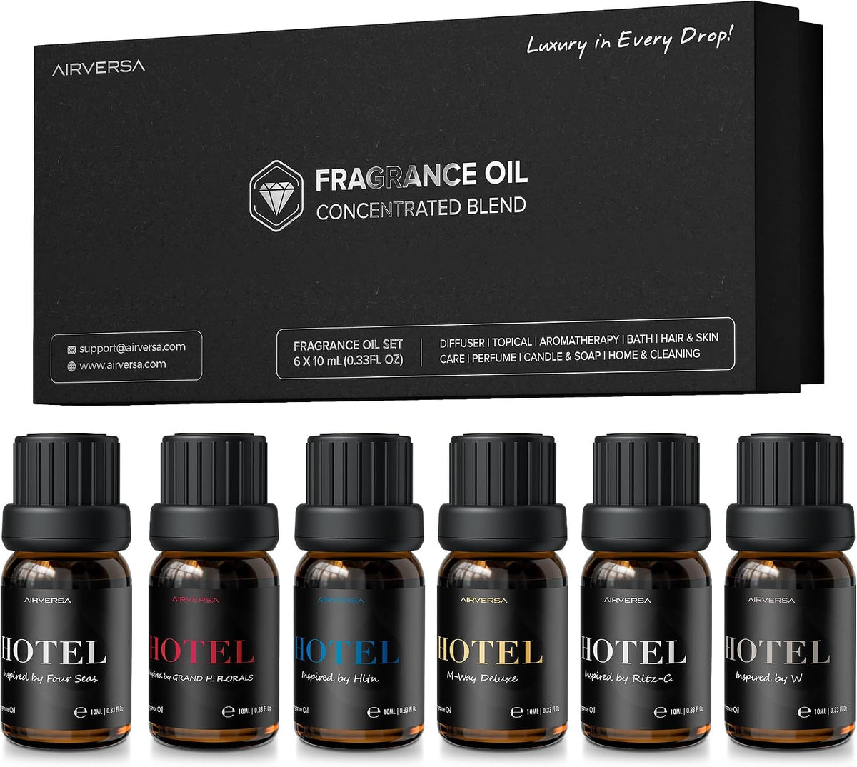 Airversa Fragrane Oil for Diffusers, Inspired by Ritz-C. 3.38 Fl Oz|100 mL