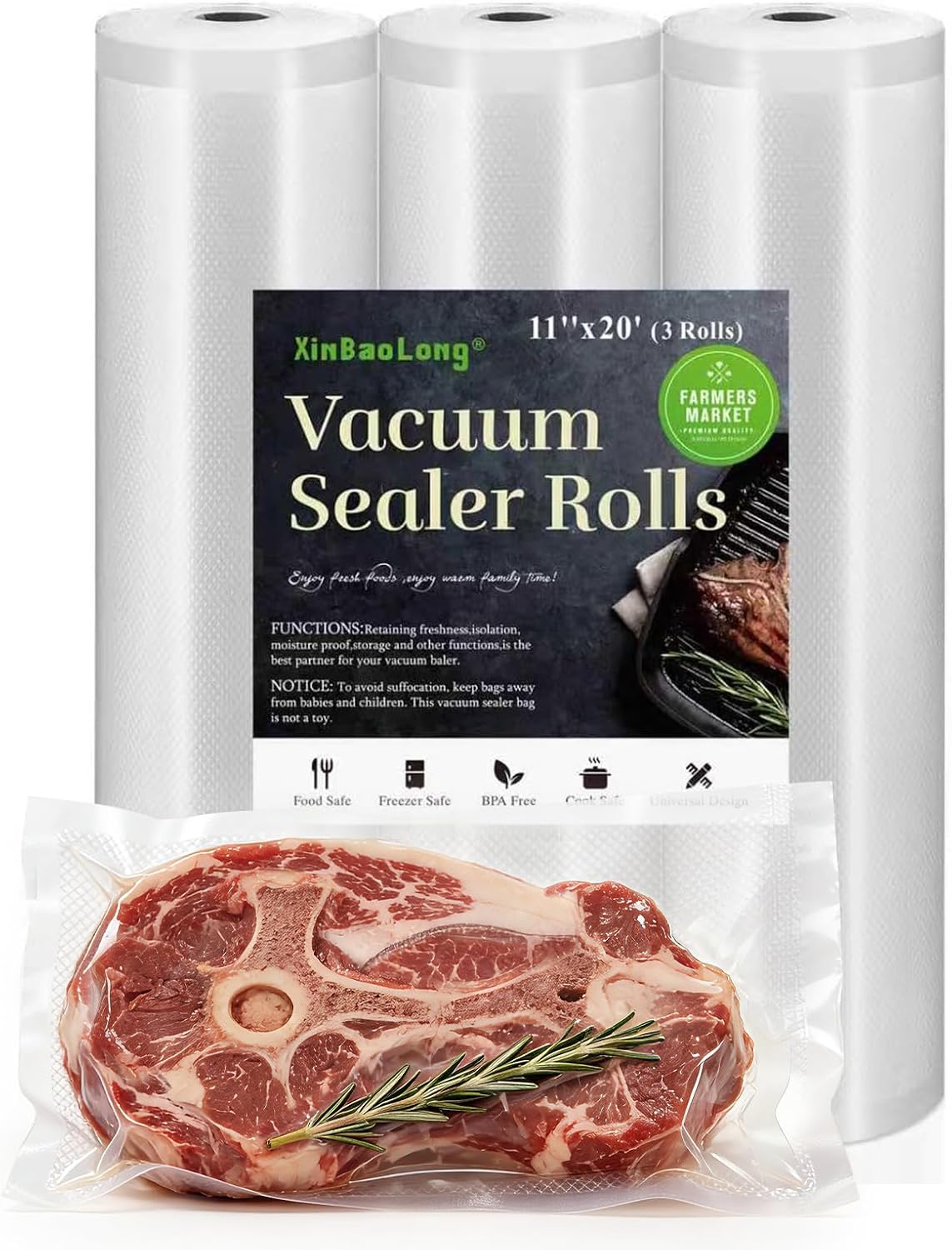 Vacuum Sealer Bags For Food 6 Pack, Kitchen Essentials
