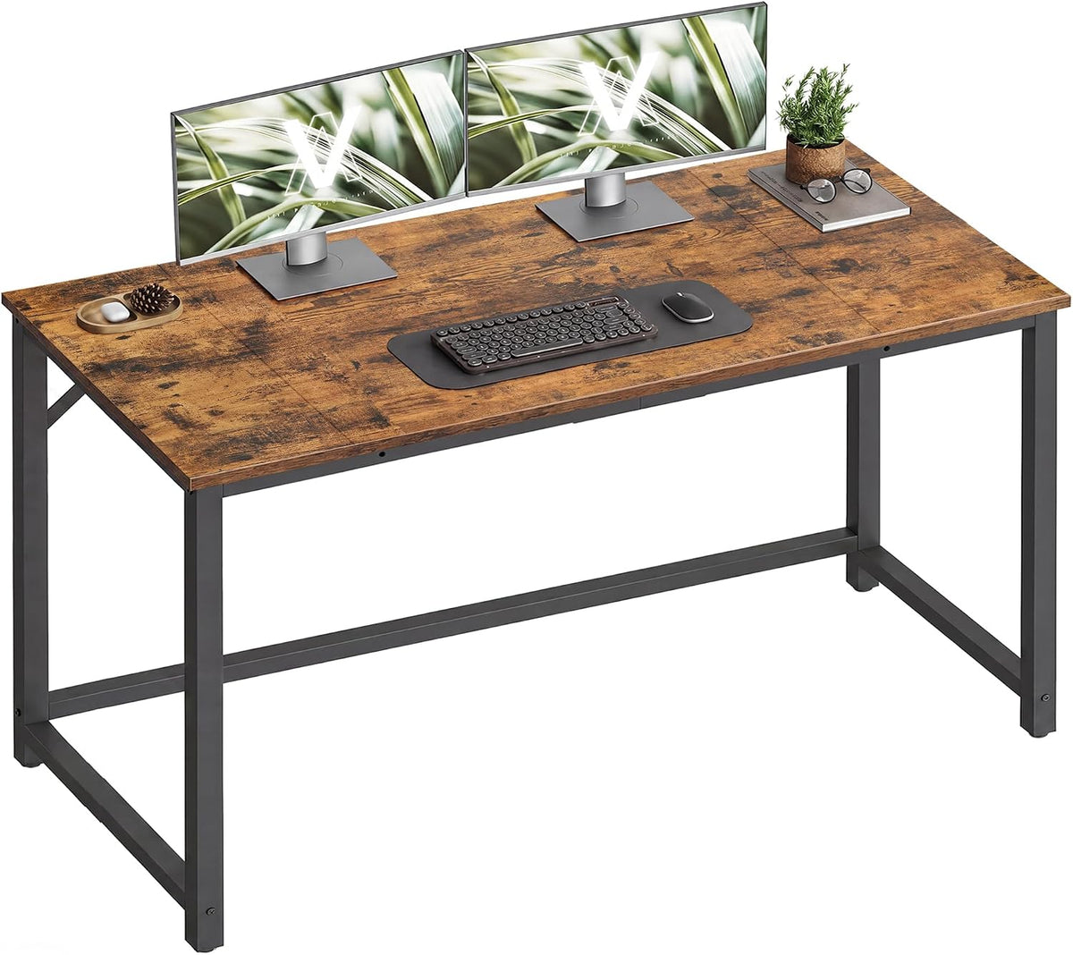 VASAGLE Computer Desk, Steel Frame Gaming Desk for Home Office, 55.1 Inch