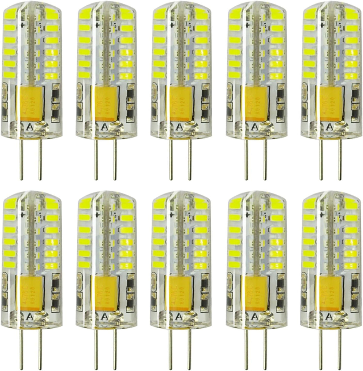 RAYHOO 10pcs G4 LED Bulbs JC Bi-Pin Base Light Bulbs 3W AC/DC 12V 20W-30W T3 Halogen Bulb Replacement Landscape Bulbs(Warm White 3000K)
