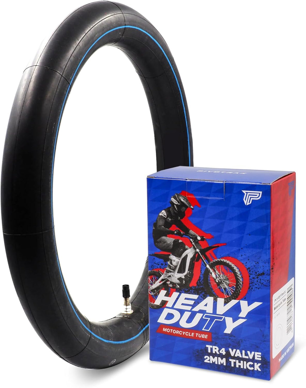 PIVOTRAX 3.00-12 (80/100-12) 12" Heavy Duty Inner Tube - 2mm - TR4 Valve Honda CRF70 CRF110 Suzuki DRZ110, JR80 Kawasaki KX65, KX110, KLX110 Yamaha TTR90, PW80 Coolster TaoTao Razor SYX Motos