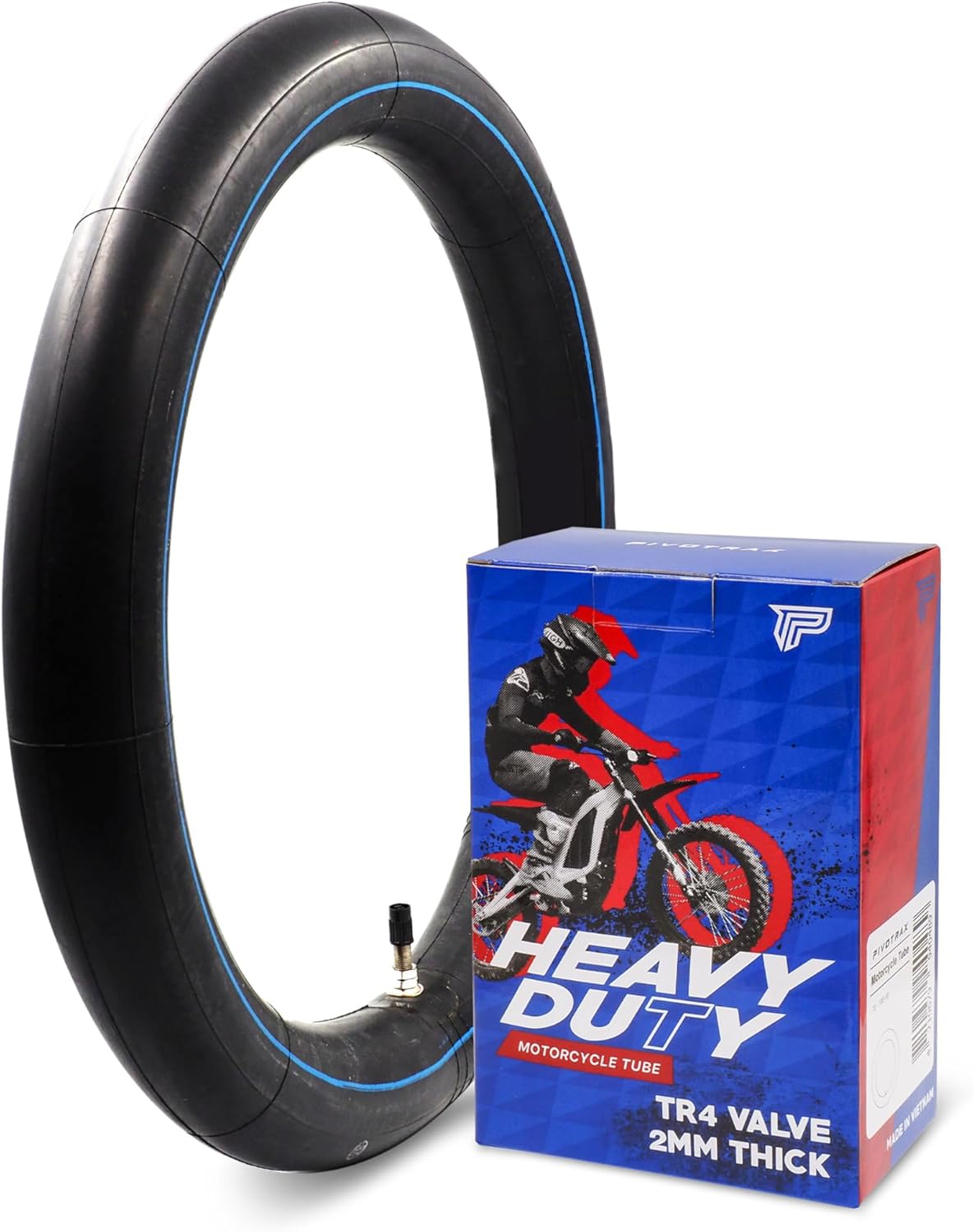PIVOTRAX 3.00-12 (80/100-12) 12" Heavy Duty Inner Tube - 2mm - TR4 Valve Honda CRF70 CRF110 Suzuki DRZ110, JR80 Kawasaki KX65, KX110, KLX110 Yamaha TTR90, PW80 Coolster TaoTao Razor SYX Motos