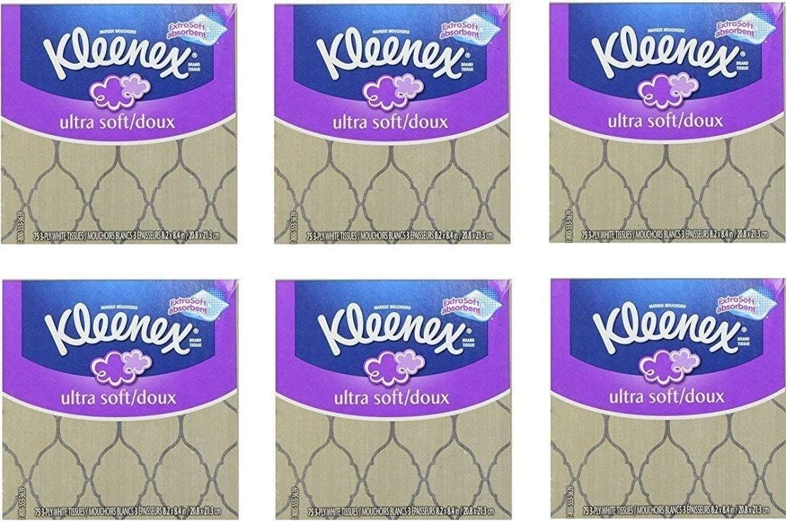 Kleenex Ultra Soft Facial Tissues, 8 Flat Boxes, 120 Tissues per Box (960 Total Tissues)