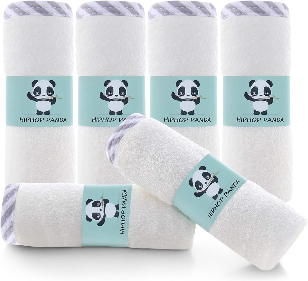 HIPHOP PANDA Ultra Soft Baby Washcloths, 2-Layer Absorbent Wash Cloths