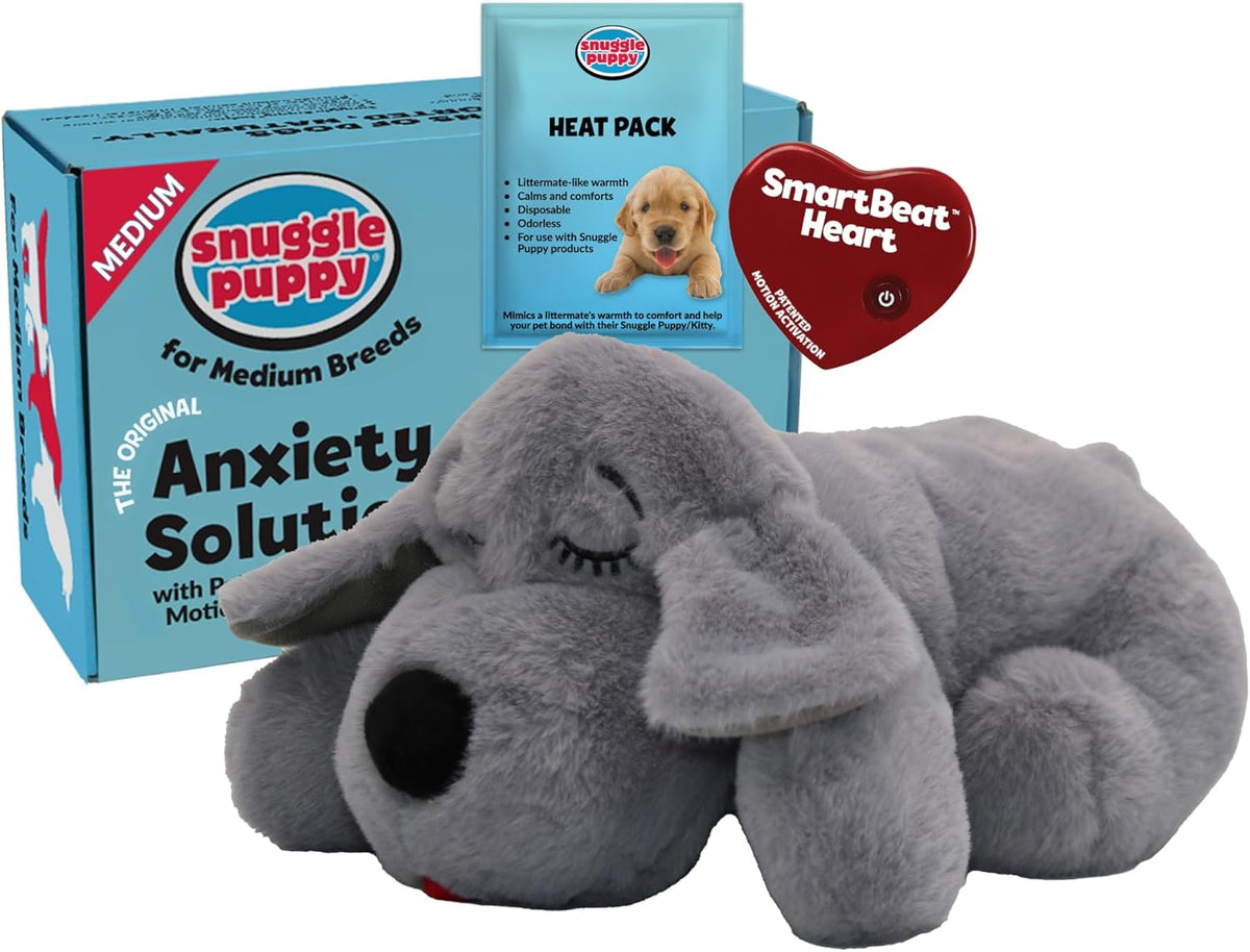 Snuggle Puppy Heartbeat Toy, Calming Comfort, Medium Breeds - Biscuit | Calming heartbeat toy, crate training comfort, heat pack, new puppy essentials, first nights, sleep, medium breeds 25-70 lbs