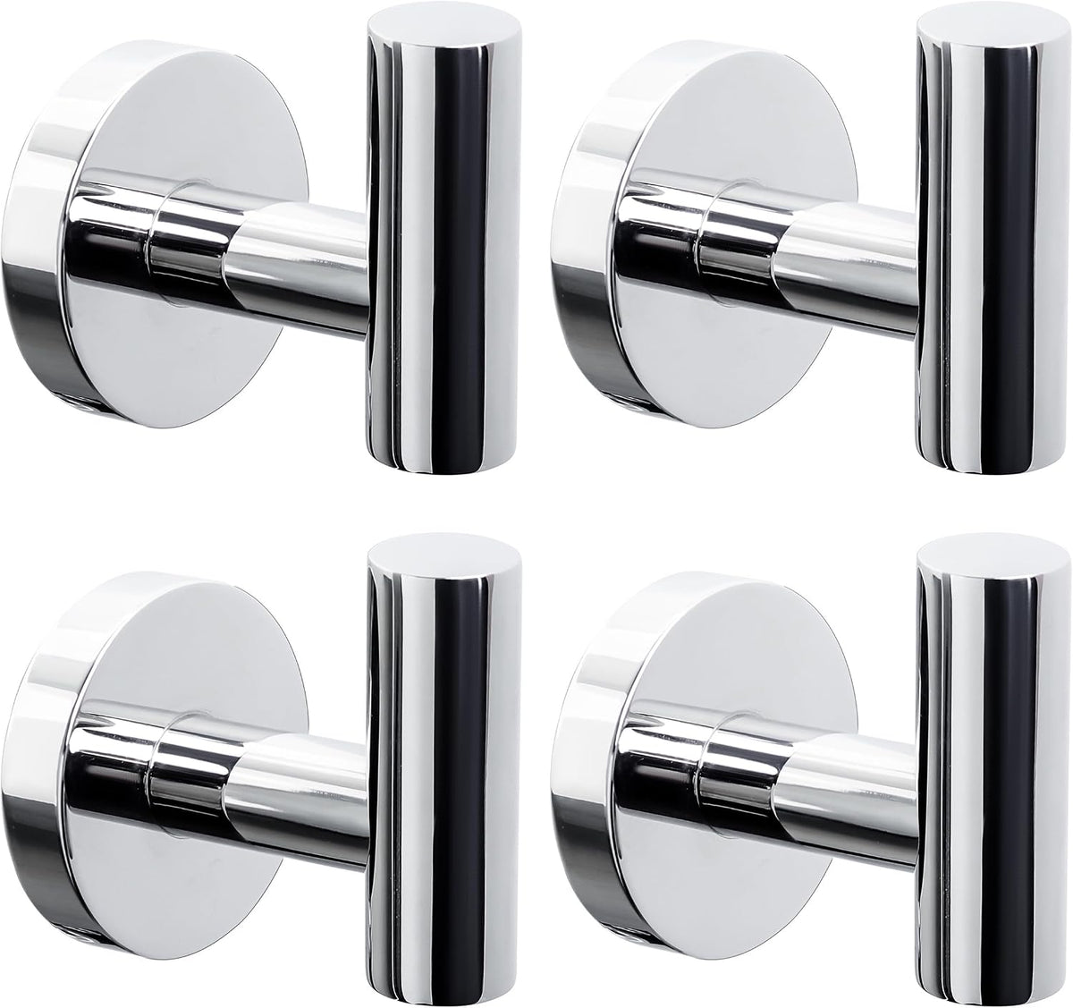 Towel Hooks Bathroom Coat Robe Wall Hook Heavy Duty Door Hanger Towel Robe Clothes Cabinet Closet Sponges Rack for Bathroom Bedroom Kitchen Hotel Pool 4 Packs Black(Drilling Installation)