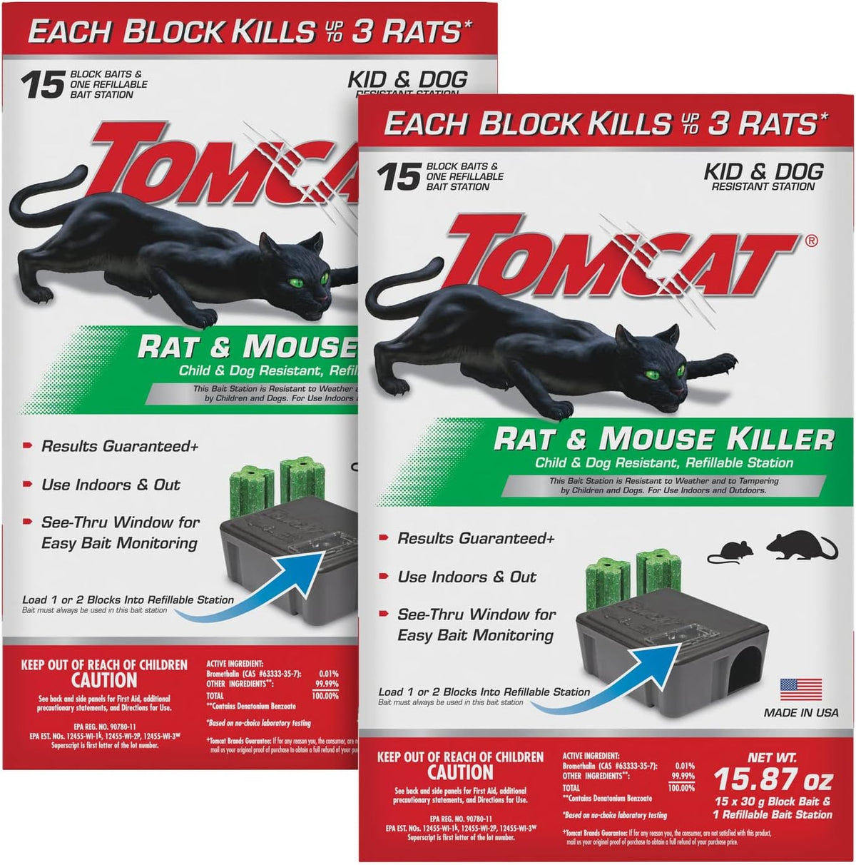 Tomcat Rat & Mouse Killer, Child & Dog Resistant, Disposable Station, 8 oz.