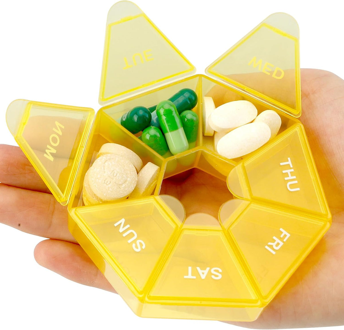 Pill Organizer, Pill Box, Small Pill Case, Medicine Pill Organizer 1 Time a Day, Weekly Pill Organizer, Pill Container, Pill Holder, Daily Pill Organizer Travel Pill Organizer 7 Day (Black)