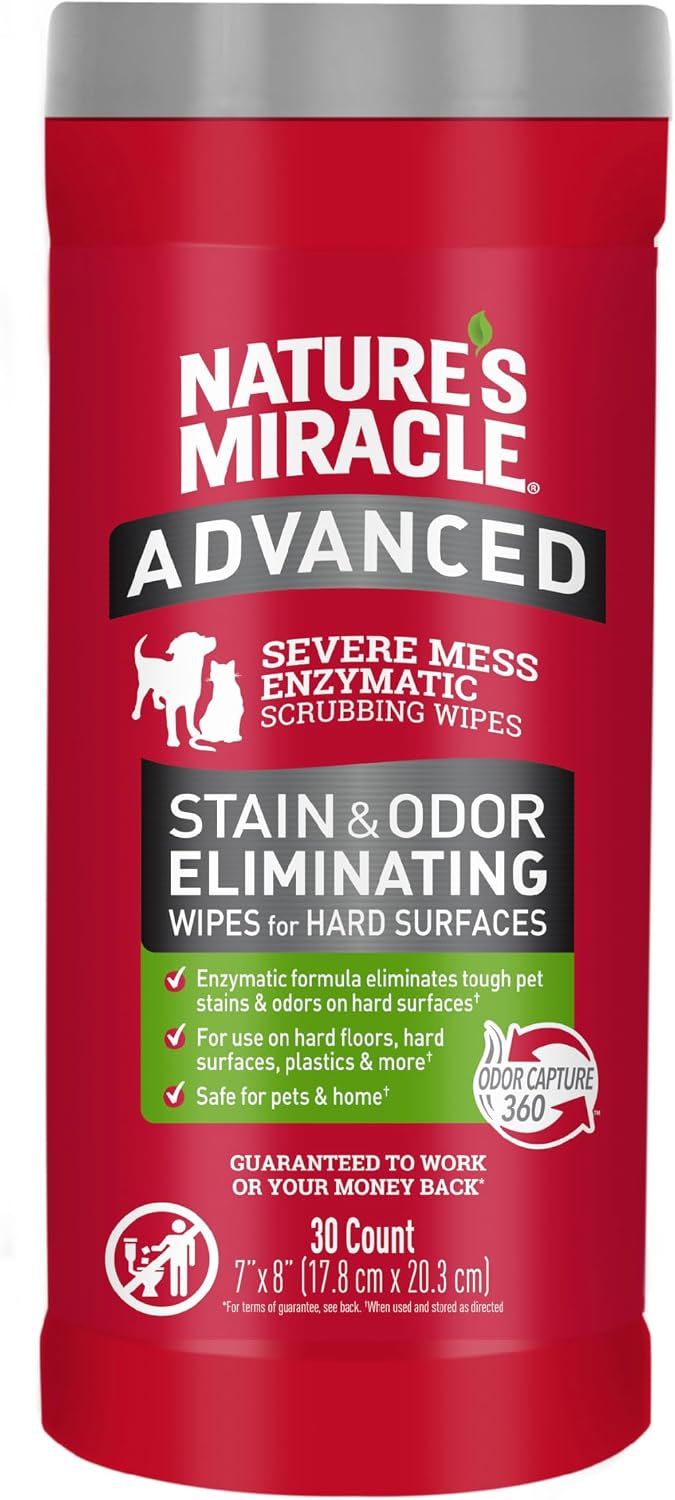 Nature’s Miracle Advanced Dog Stain & Odor Eliminator, Severe Mess, 32 oz | Enzymatic Cleaner Eliminates the Toughest Dog Messes, For Use on Multiple Surfaces, Safe For Pets and Home*, Fresh Scent