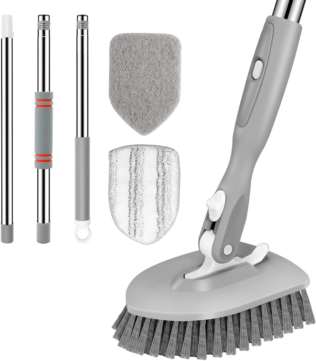 SetSail Tile Tub Scrubber Brush 3-in-1 Shower Scrubber with Long Handle