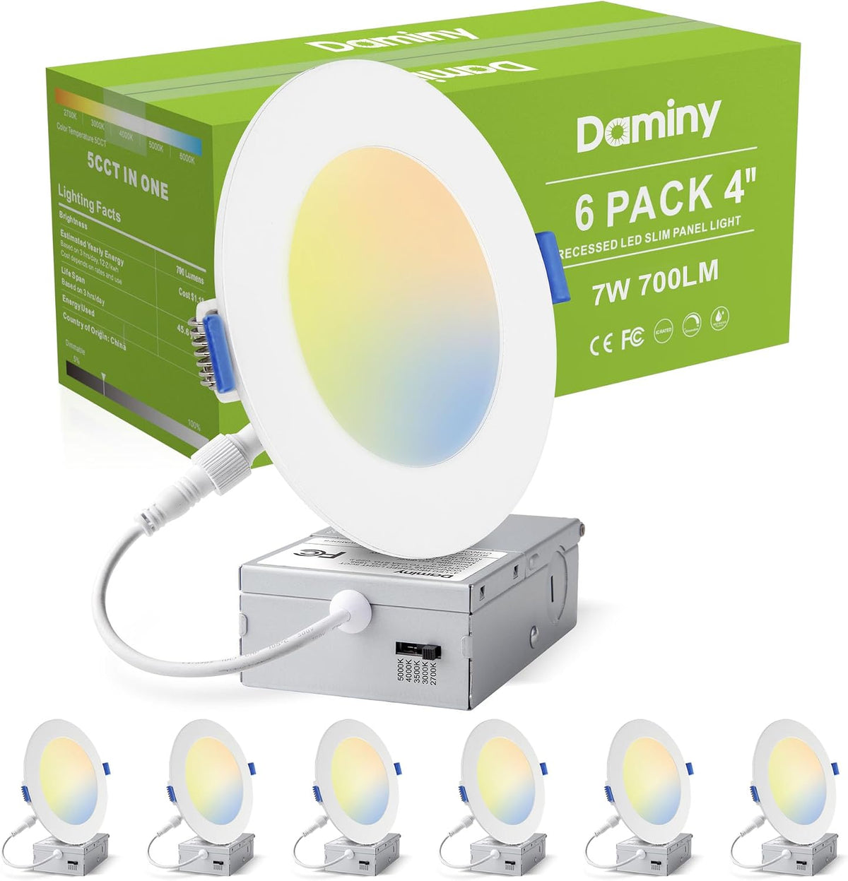 DAMINY 24 Pack 6 Inch LED Recessed Lighting, Canless Wafer Downlight, White