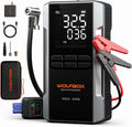 WOLFBOX MV24A 4000A Jump Starter with 160PSI Air Compressor, 12V Car Battery Booster, 88.8Wh Portable Jump Box (10L Gas/10L Diesel) with 65W Fast Charging, Tire Inflator, Jumper Cables, LED Light