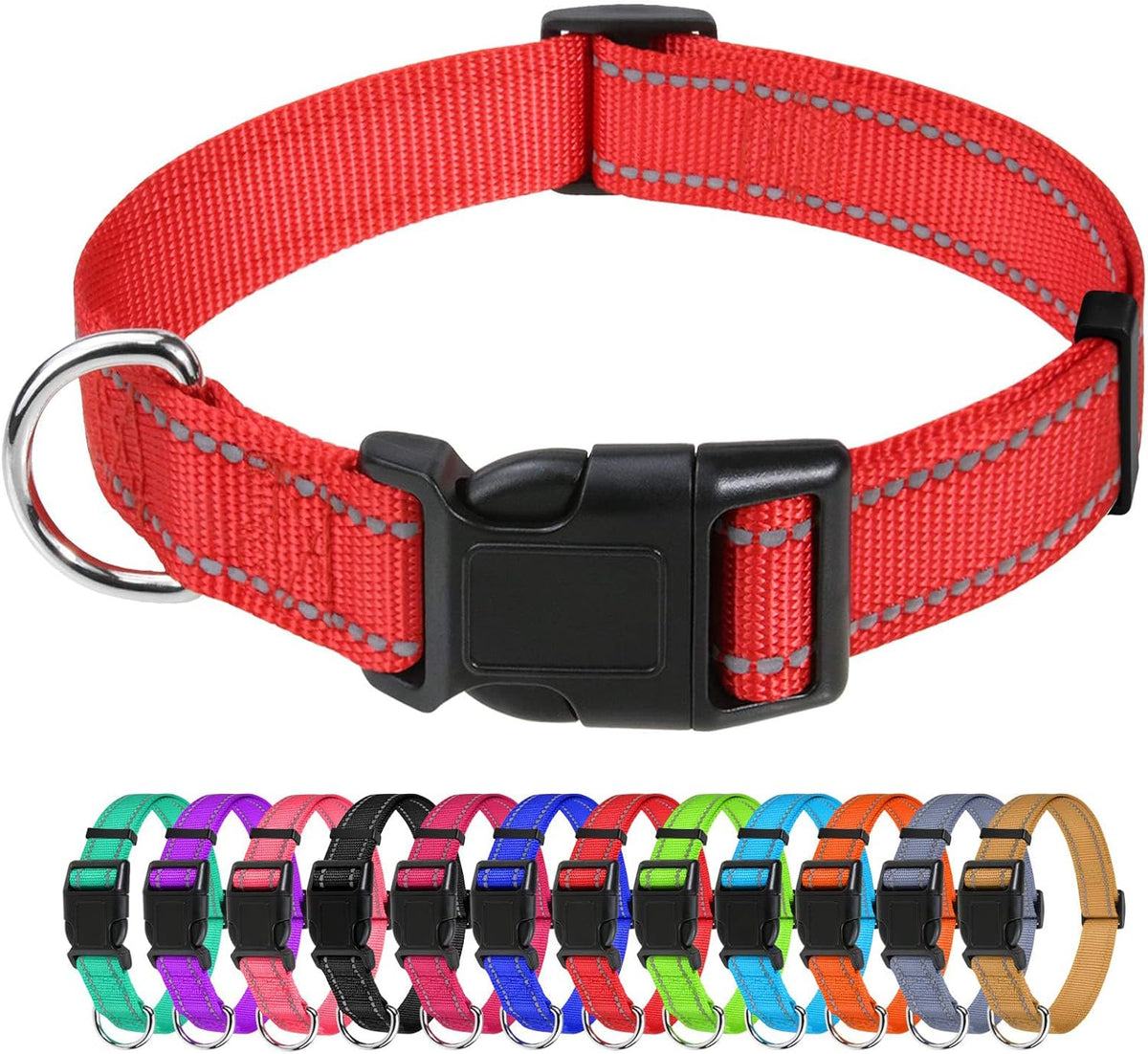 TagME Small Dog Collar, Reflective Puppy Collar, Sky Blue, 3/8" Width