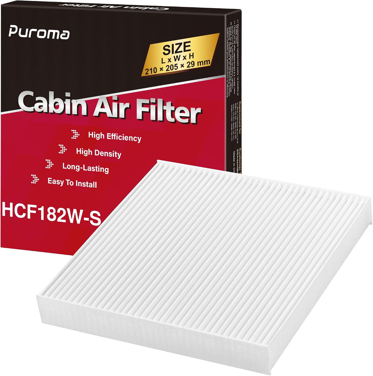 Puroma 1 Cabin Air Filter Multi-Layer for CP182 CF11182 Honda Acura MDX RDX