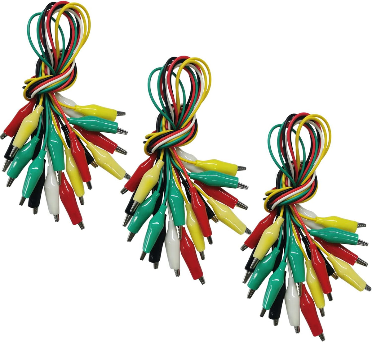 10PCS Premium Alligator Clips Electrical, 5 Colors Test Leads with Testing Probes, Crocodile Jumper Wires Cable with Alligator Clips for Electrical Testing, Circuit Connection, Electronic Experiments