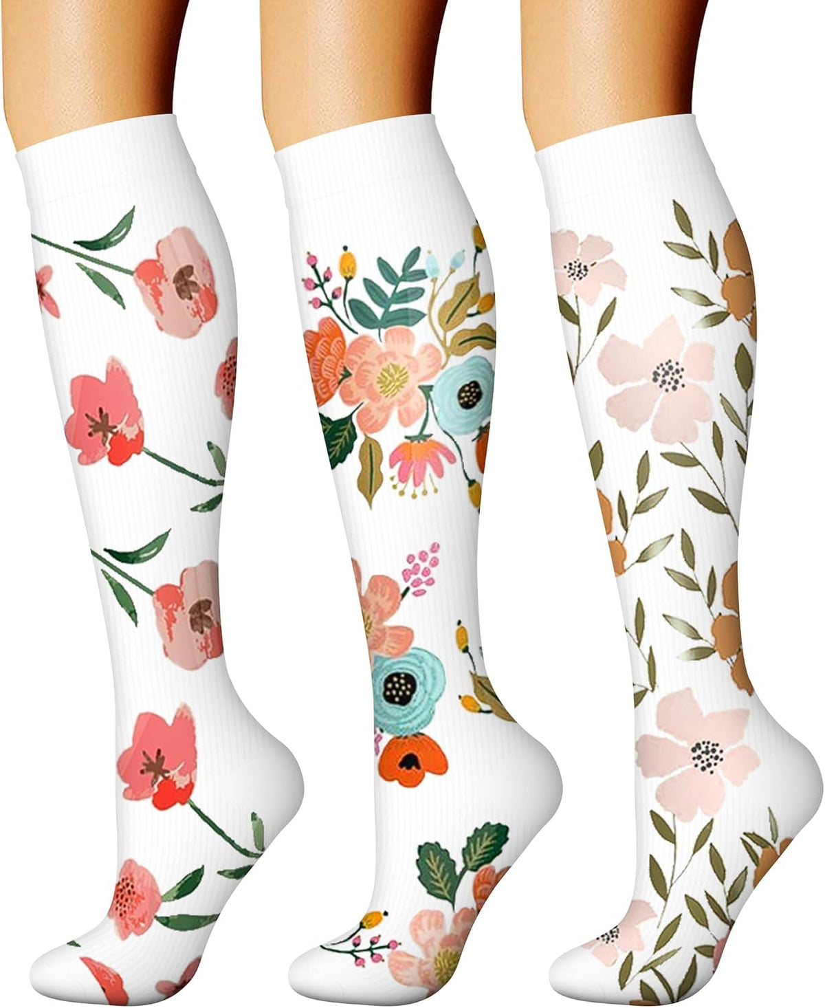 CHARMKING Compression Socks for Women & Men Circulation (3 Pairs) 15-20 mmHg is Best Support for Athletic Running Cycling