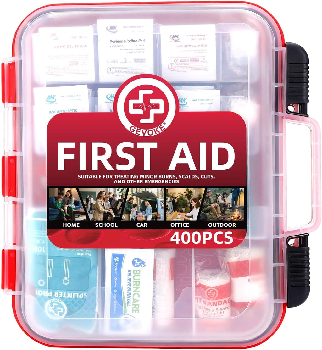 Gevoke Professional First Aid Kit, 310 Piece HardCase, Easy to Organize