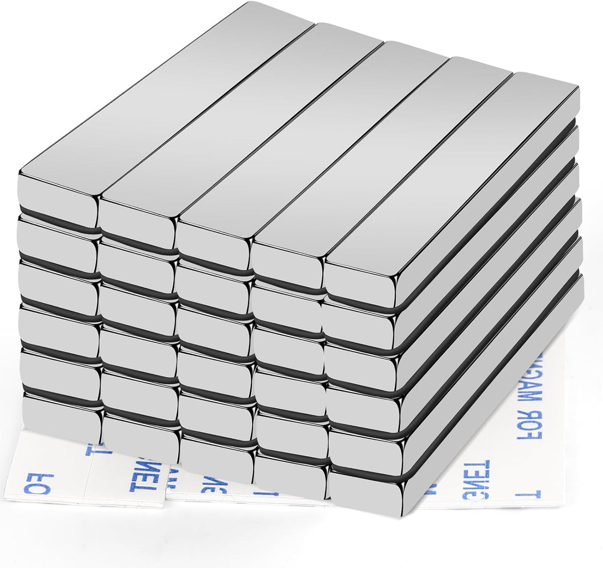 MIKEDE Strong Neodymium Magnets with Adhensive Backing 60x10x3 mm, 5 Pcs
