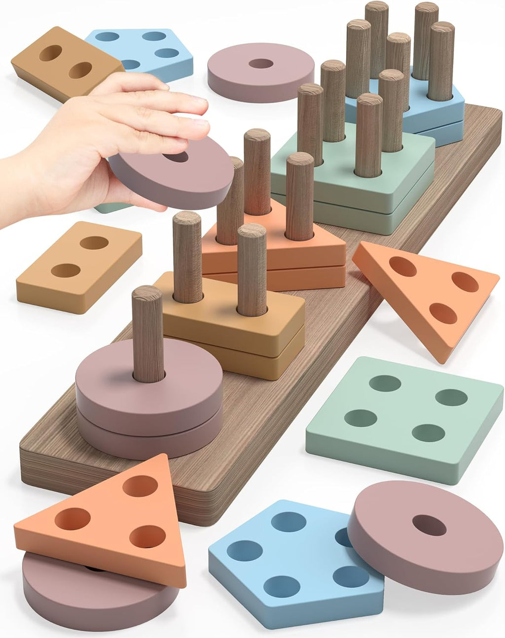 Montessori Sensory Toys for 1 2 Year Old Boy Girl Gifts, Puzzle for Toddler