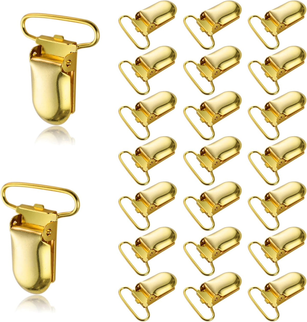25 PCS 1" Suspender Clips Metal Pacifier Clip Holder