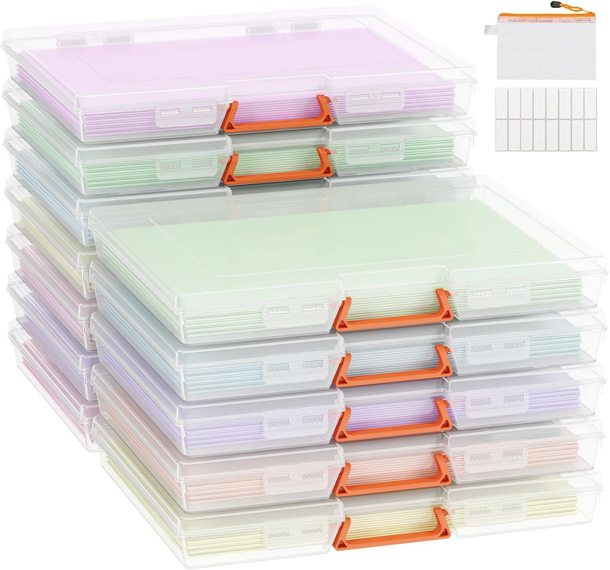 Lifewit Board Game Storage Containers with Handle, 12.2''x10.6'', 6 Pcs