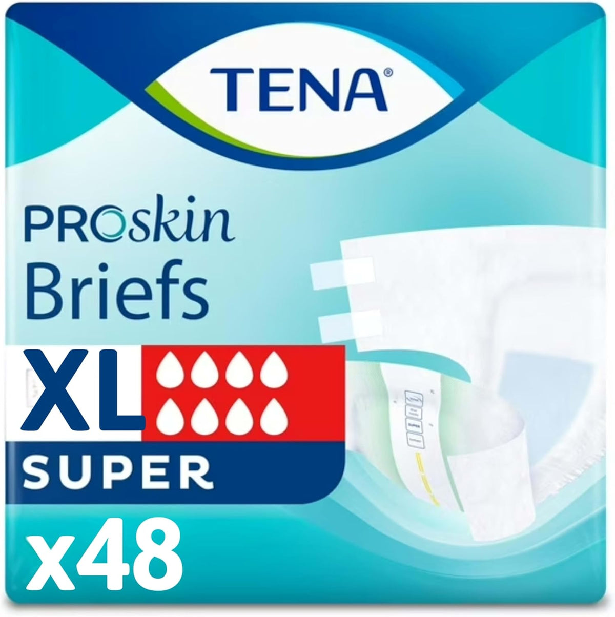 TENA Proskin Super Briefs, Incontinence Adult Diapers, Unisex, Large, 56 ct