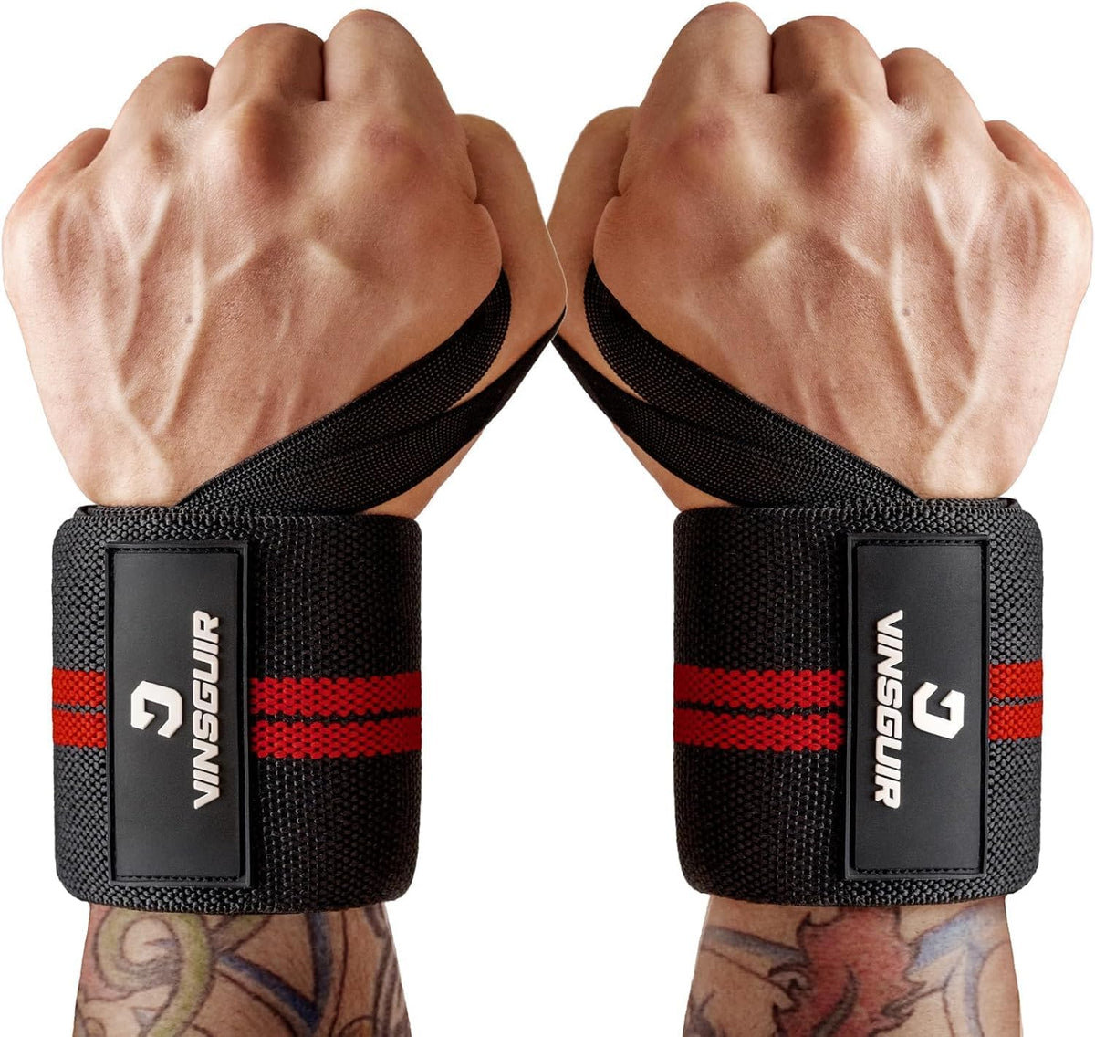 VINSGUIR Wrist Wraps for Weightlifting, [USPA Approved] Lifting Straps for Wrist Support with Heavy Duty Thumb Loop, Gym Wrist Brace for Working Out, Crossfit, Powerlifting, for Men&Women