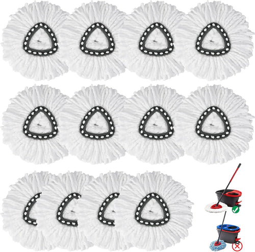 12 Pack Spin Mop Replacement Heads,100% Microfiber Mop Head,Deep Cleaning