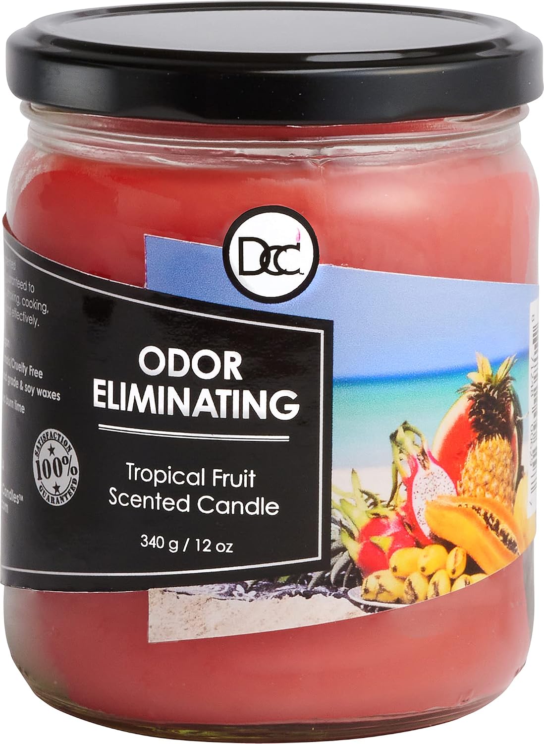 Vanilla Bean Odor Eliminating Highly Fragranced Candle - Eliminates 95% of Pet, Smoke, Food, and Other Smells Quickly - Up to 80 Hour Burn time - 12 Ounce Premium Soy Blend
