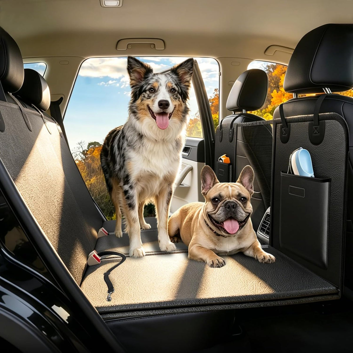 Hard Bottom Dog Car Seat Cover for Back Seat, Back Seat Extender