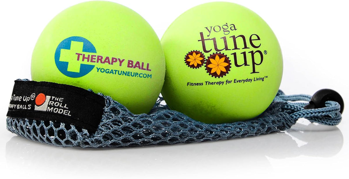YOGA TUNE UP® Therapy Balls in Tote by Tune Up Fitness - Massage Balls for Trigger Point, Pressure Point & Myofascial Release - Use as Single or Peanut Ball for Pain Relief & Relaxation (Deep Purple)