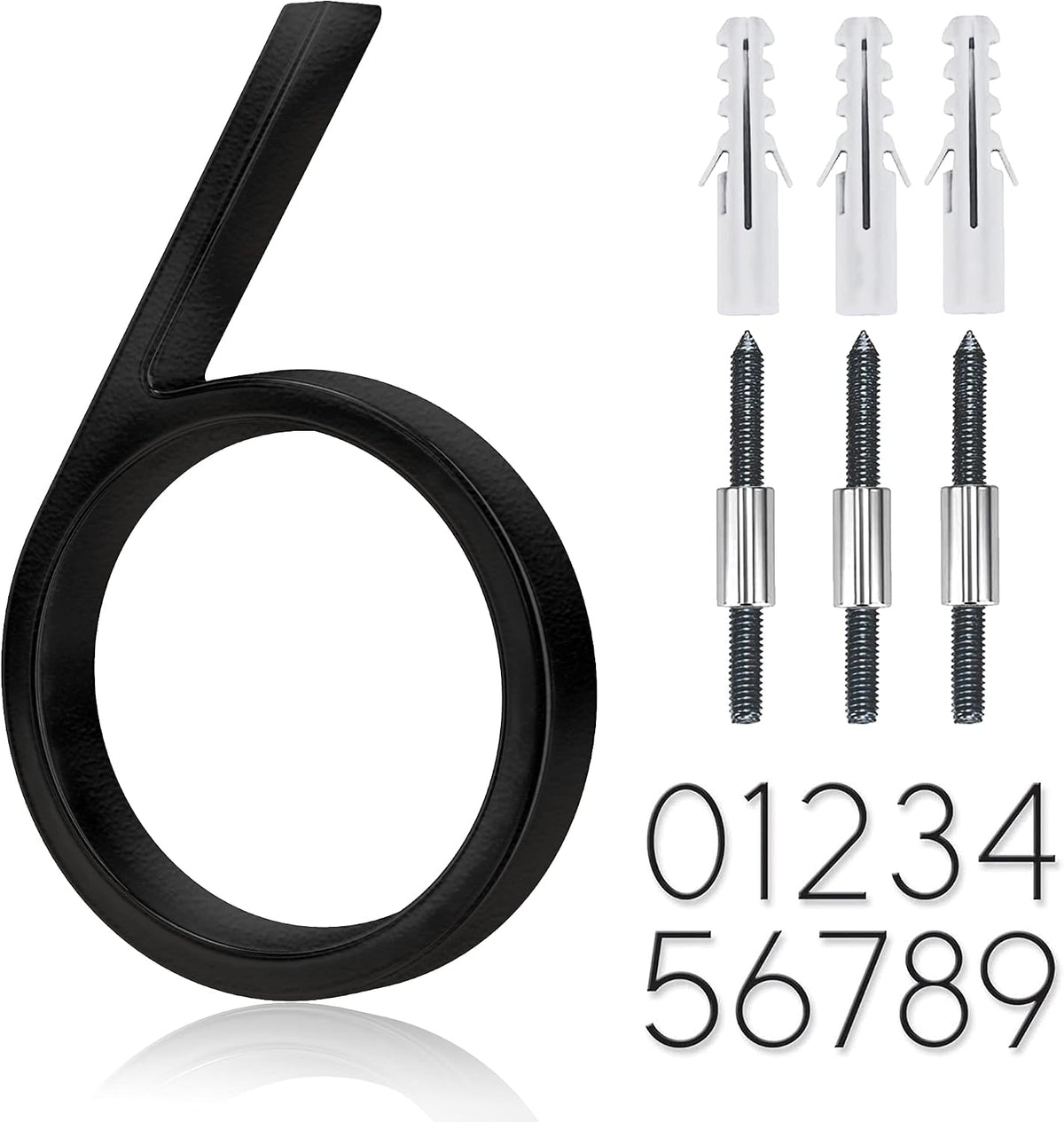 5" Stainless Steel Floating House Number, Metal Modern House Numbers (1)