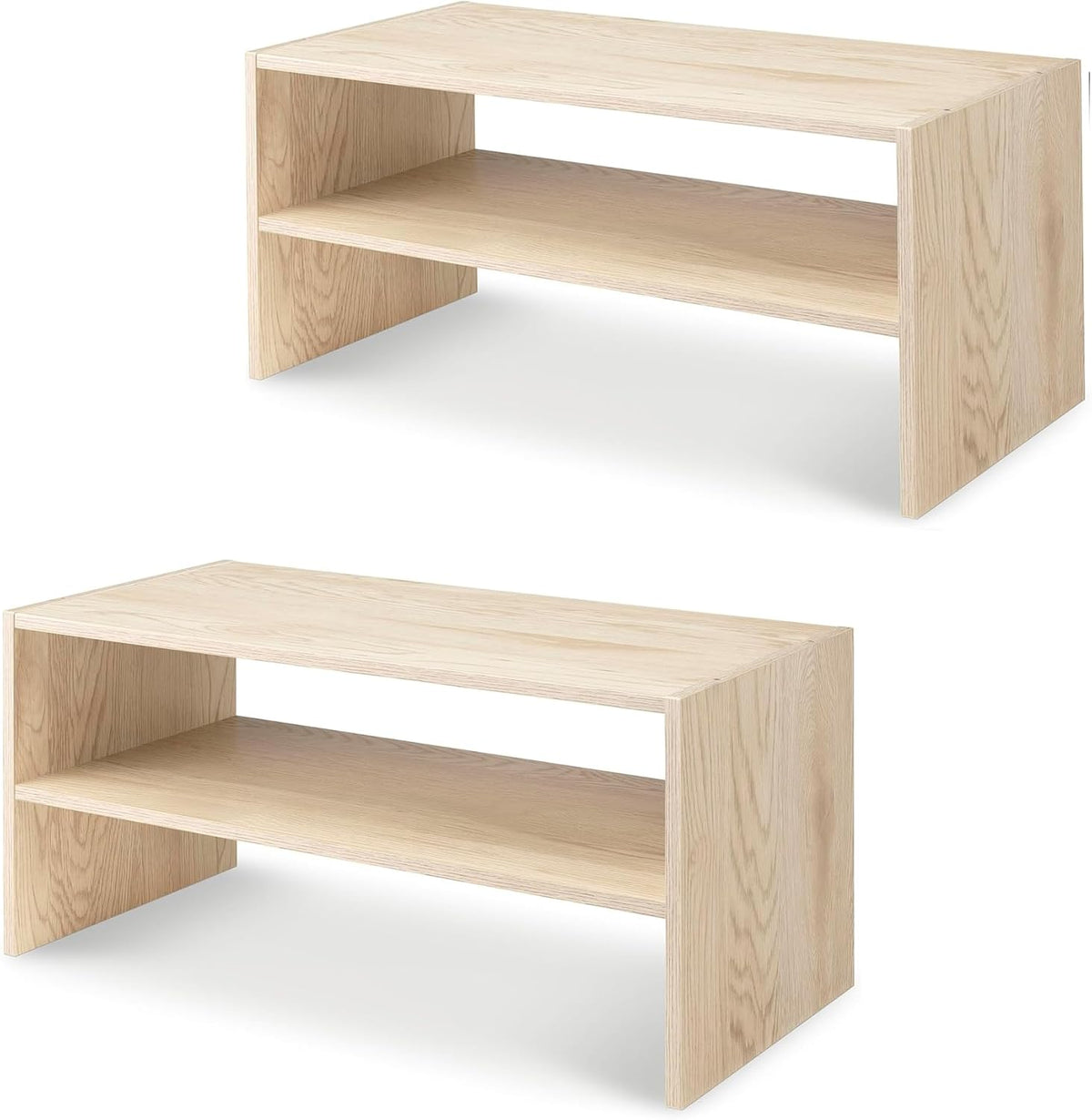 Whitmor Stackable 31" Extra Wide 2-Shelf Storage Organizer, White