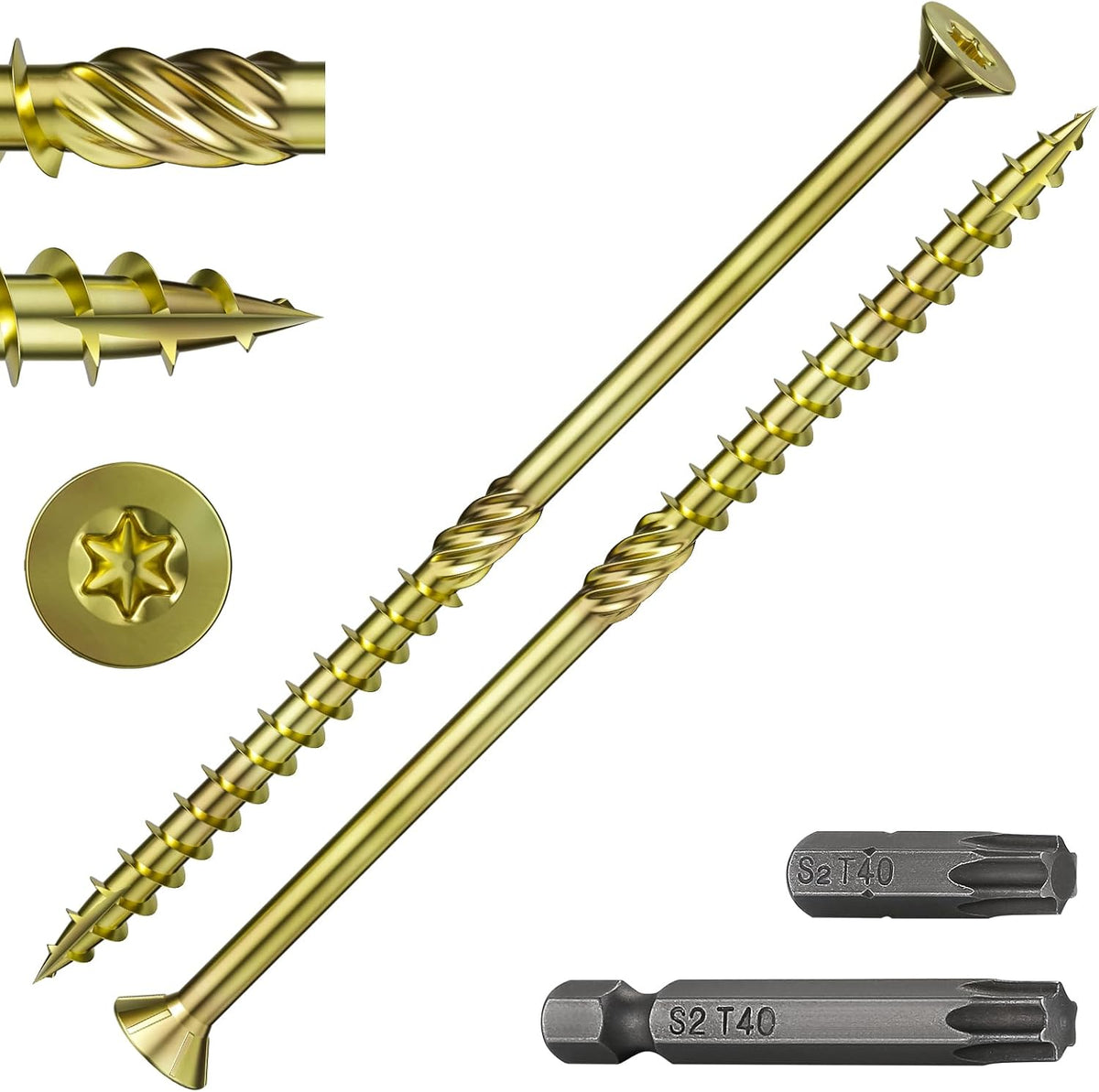 Wensilon #10 * 3" Deck Screws, (137pcs) 2 lbs.Exterior Wood Screws, Rust Resistant epoxy Coated, Bronze, T25 Star Bit