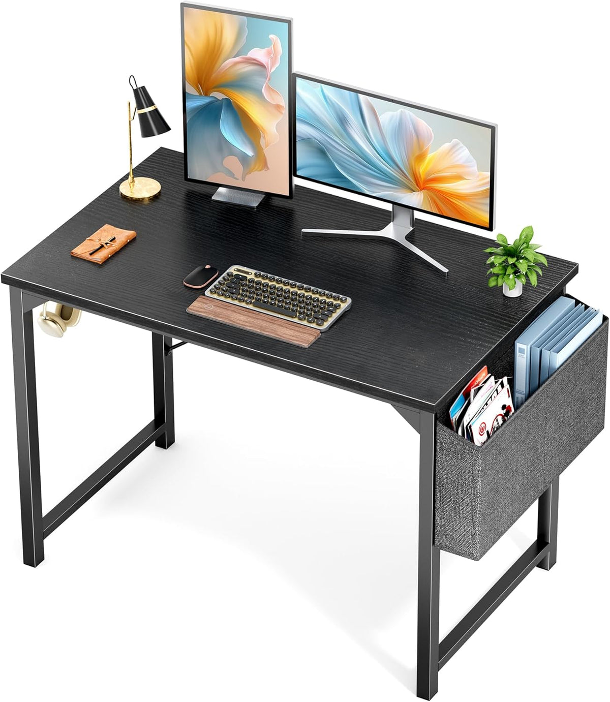 Sweetcrispy 32-Inch Small Computer Desk for Bedroom, Modern White