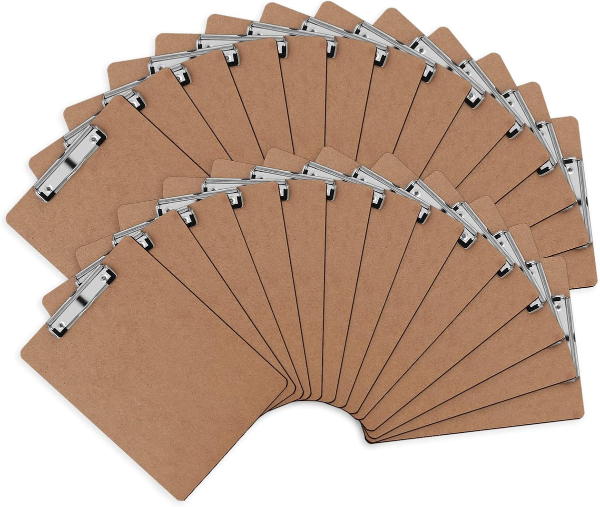 PANDRI 36 Pack Hardboard Clipboards, Low Profile Clip, A4 Letter Size