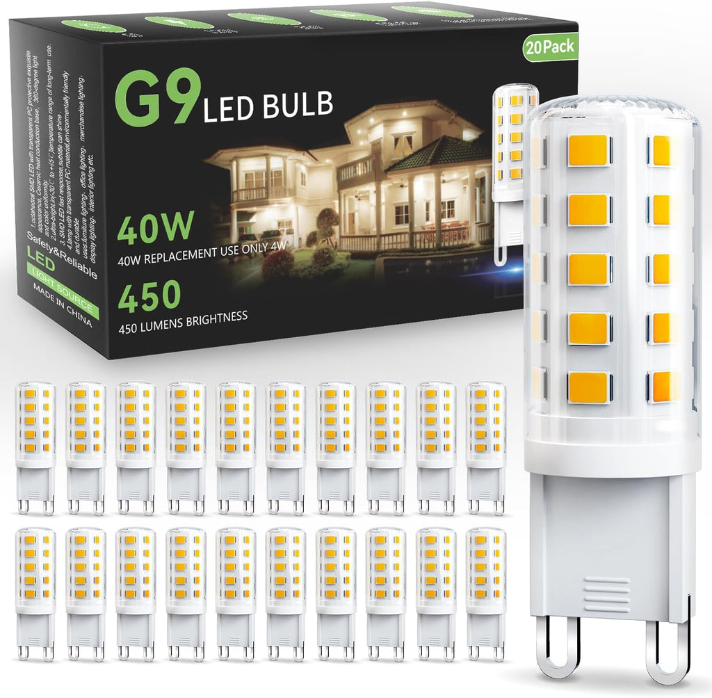 TJOY G9 LED Bulb 4W, 3000K Warm Soft White 6 Pack, 40 Watt Eq, G9 Base,120V