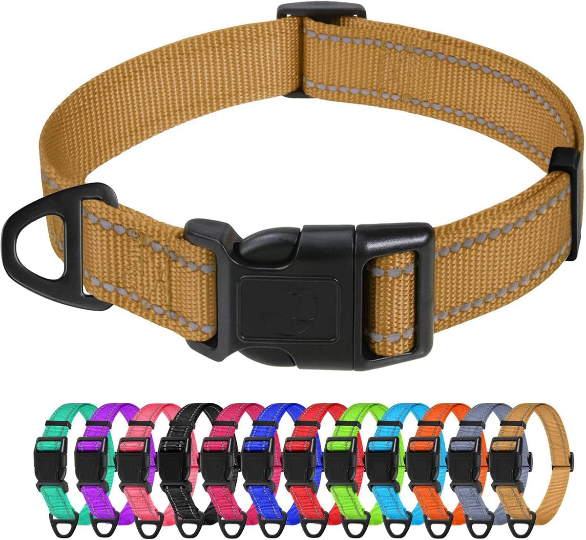 TagME Small Dog Collar, Reflective Puppy Collar, Sky Blue, 3/8" Width