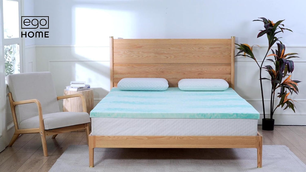 EGO 3 Inch Queen Mattress Topper Gel Memory Foam for Pressure Relief