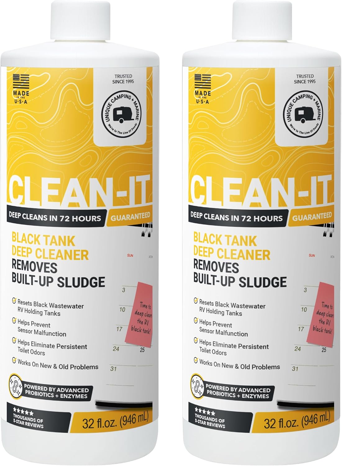 Unique Clean-It Liquid RV Black & Holding Tank Cleaner, 32 oz