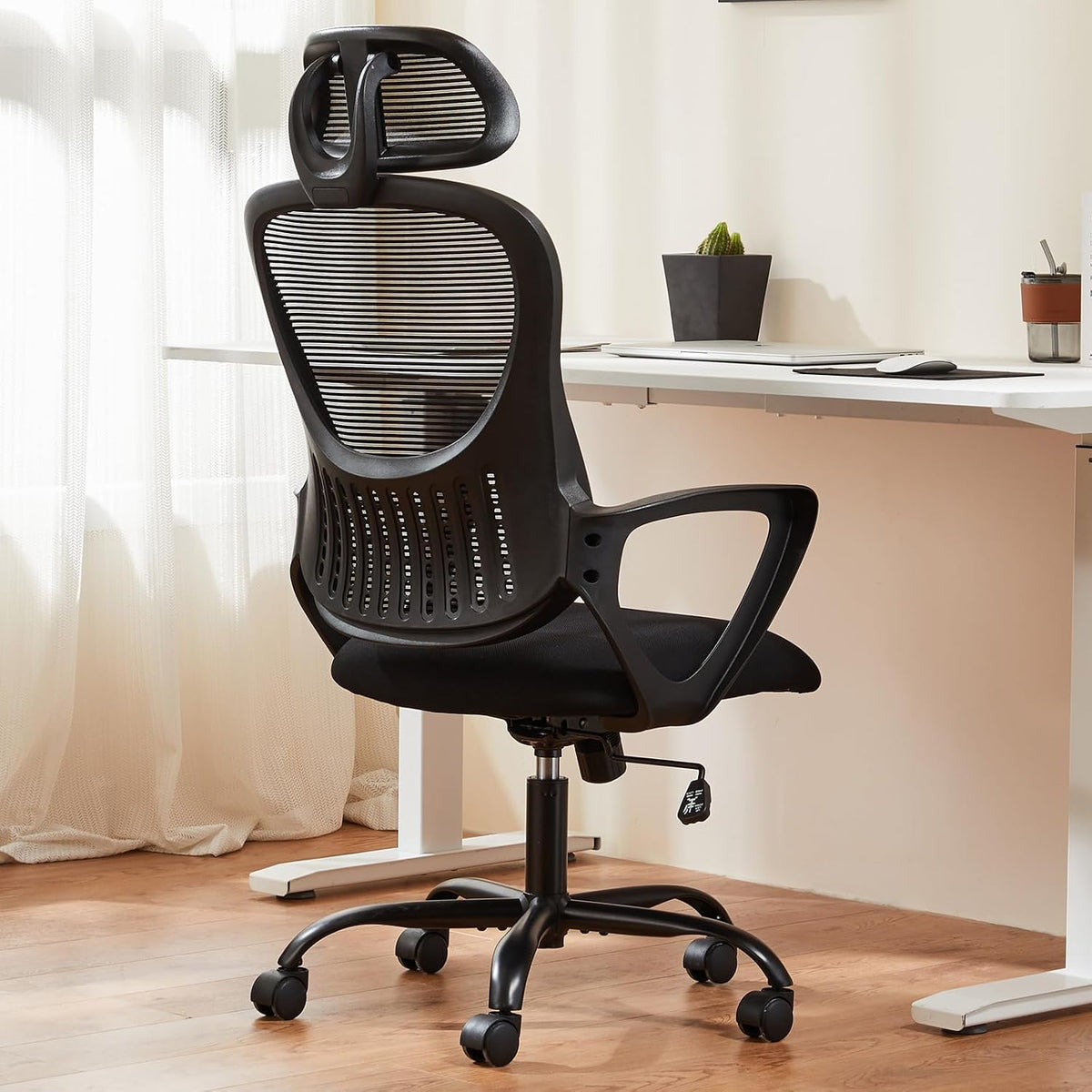 Sweetcrispy Computer Desk Chair, Mesh Office Chair with Lumbar Support