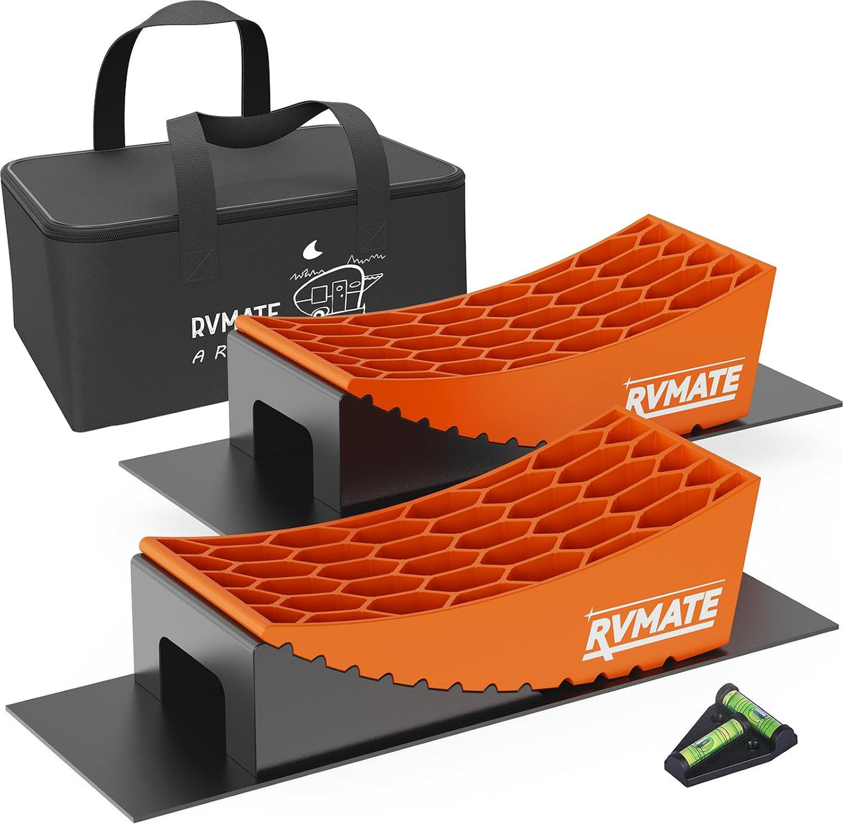 RVMATE Camper Levelers 8-Piece Kit RV Leveling Blocks Camper Wheel Chocks